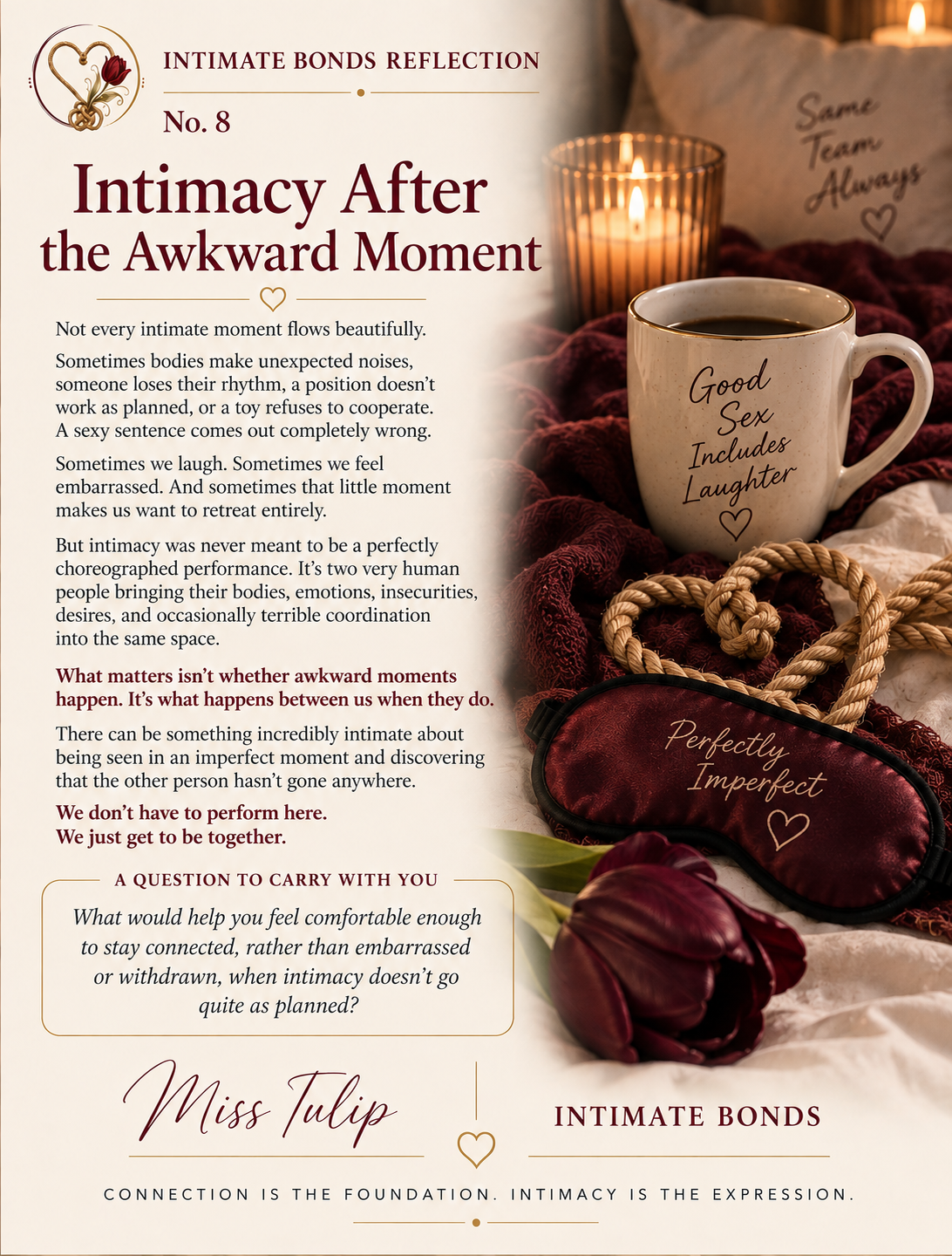 Intimate Bonds Reflection No. 8: Intimacy After the Awkward Moment
